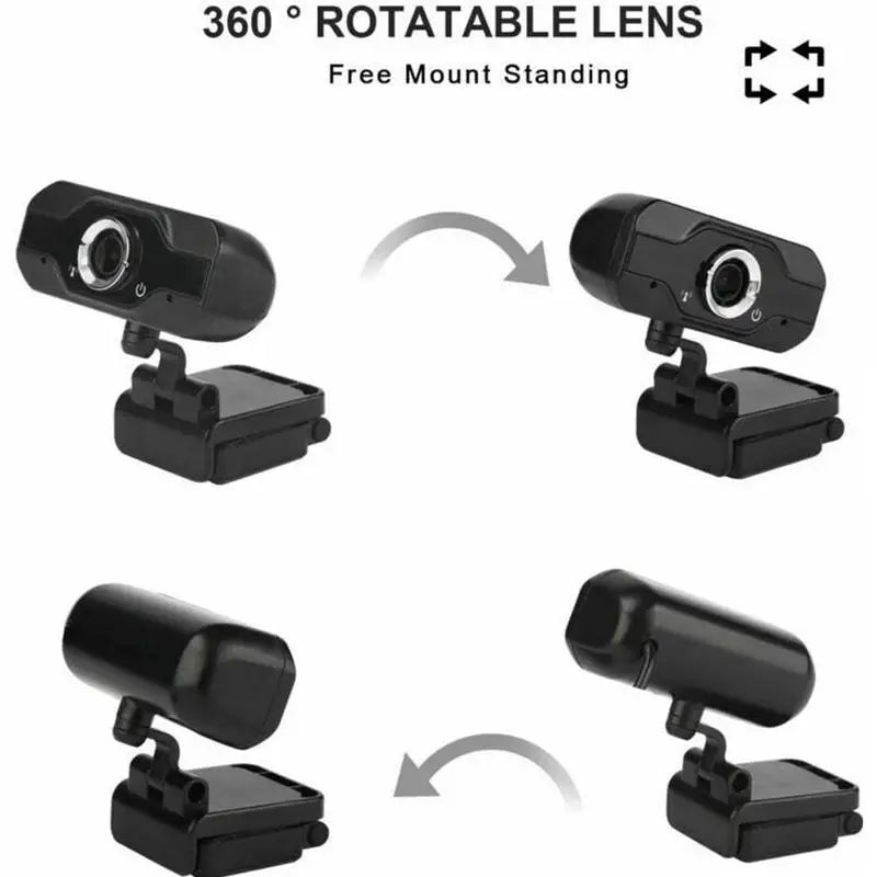 1080P HD USB Webcam with Microphone – Auto Focus, Plug & Play,