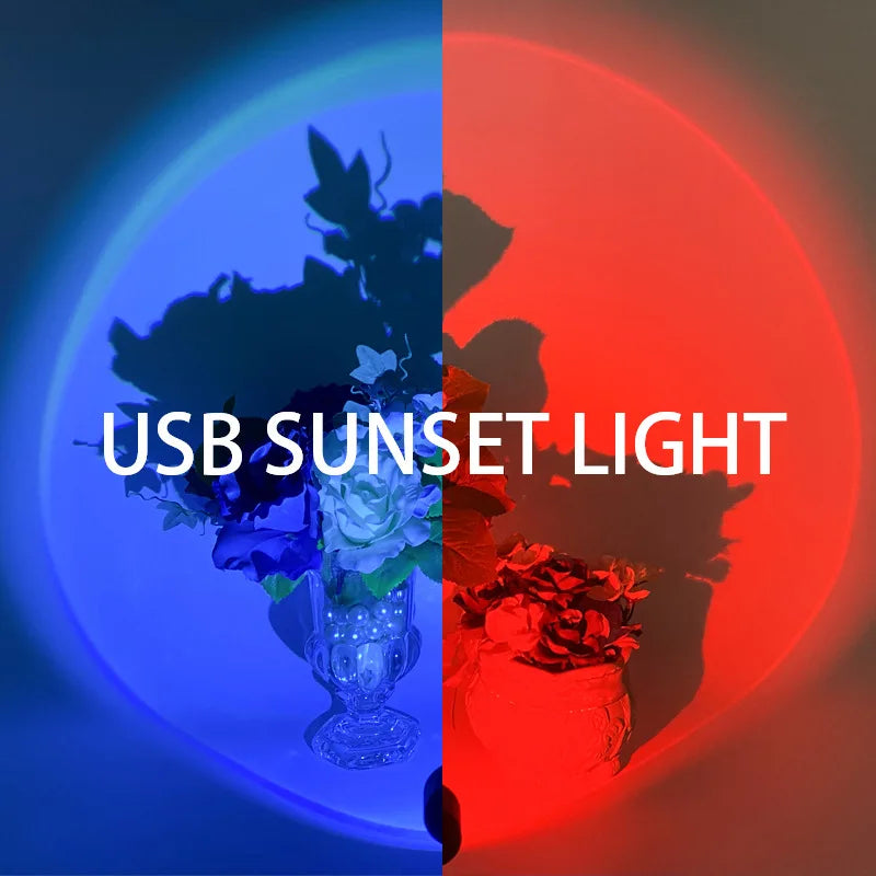 Sunset Lamp USB Powered Projector 7 Colors RGB Background Lights