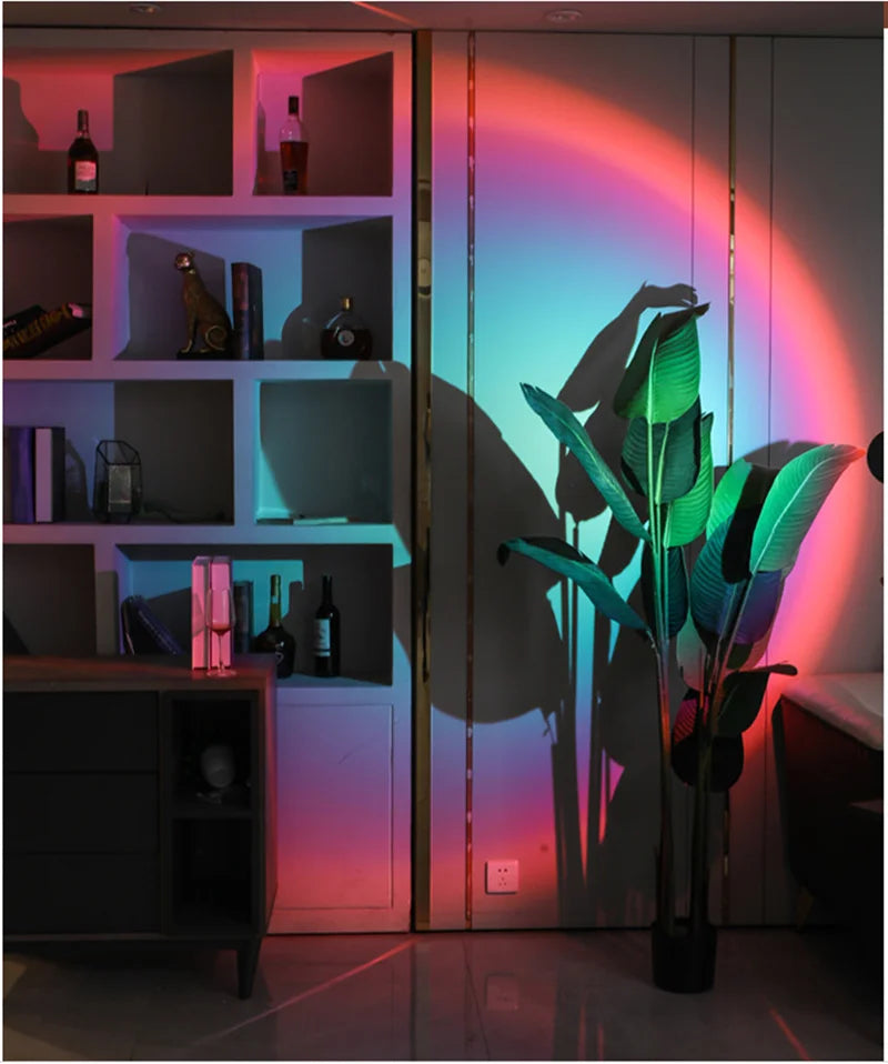 Sunset Lamp USB Powered Projector 7 Colors RGB Background Lights