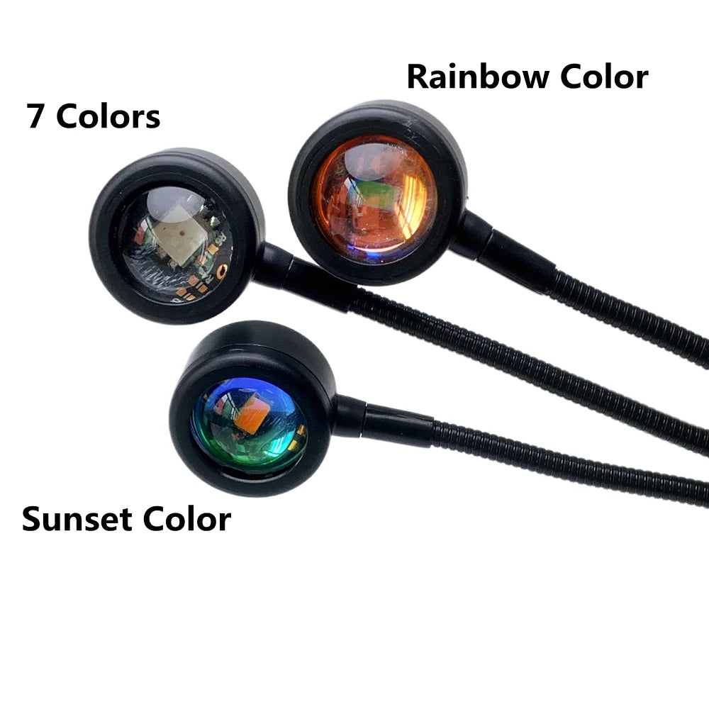 Sunset Lamp USB Powered Projector 7 Colors RGB Background Lights