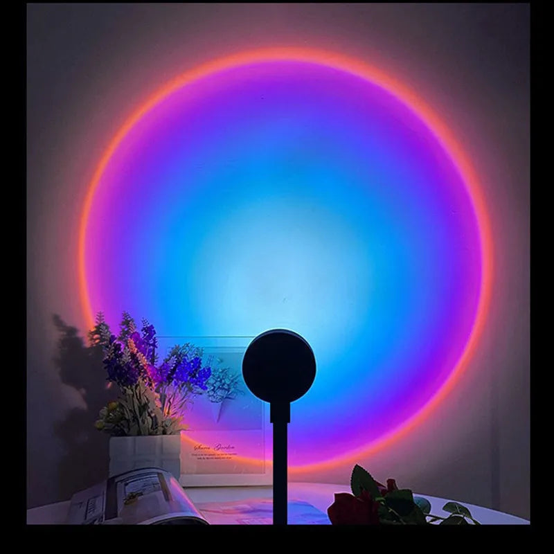 Sunset Lamp USB Powered Projector 7 Colors RGB Background Lights
